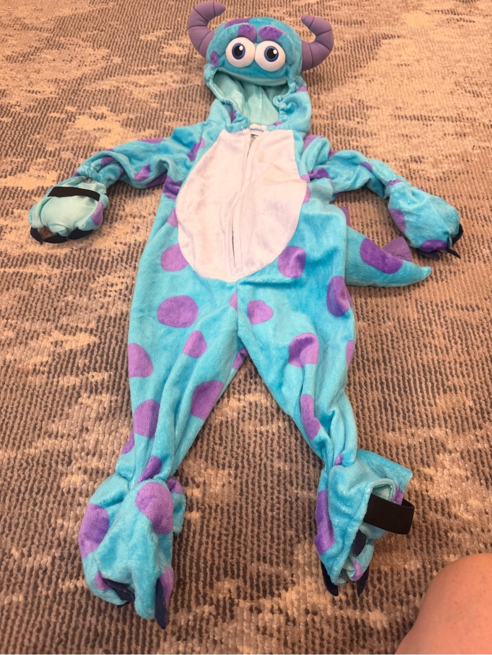 Disney Blue and Purple Sulley Plush Monster One-Piece Bodysuit